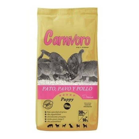 Carnívoro Puppy con Pato,Pavo y Pollo 15 kg