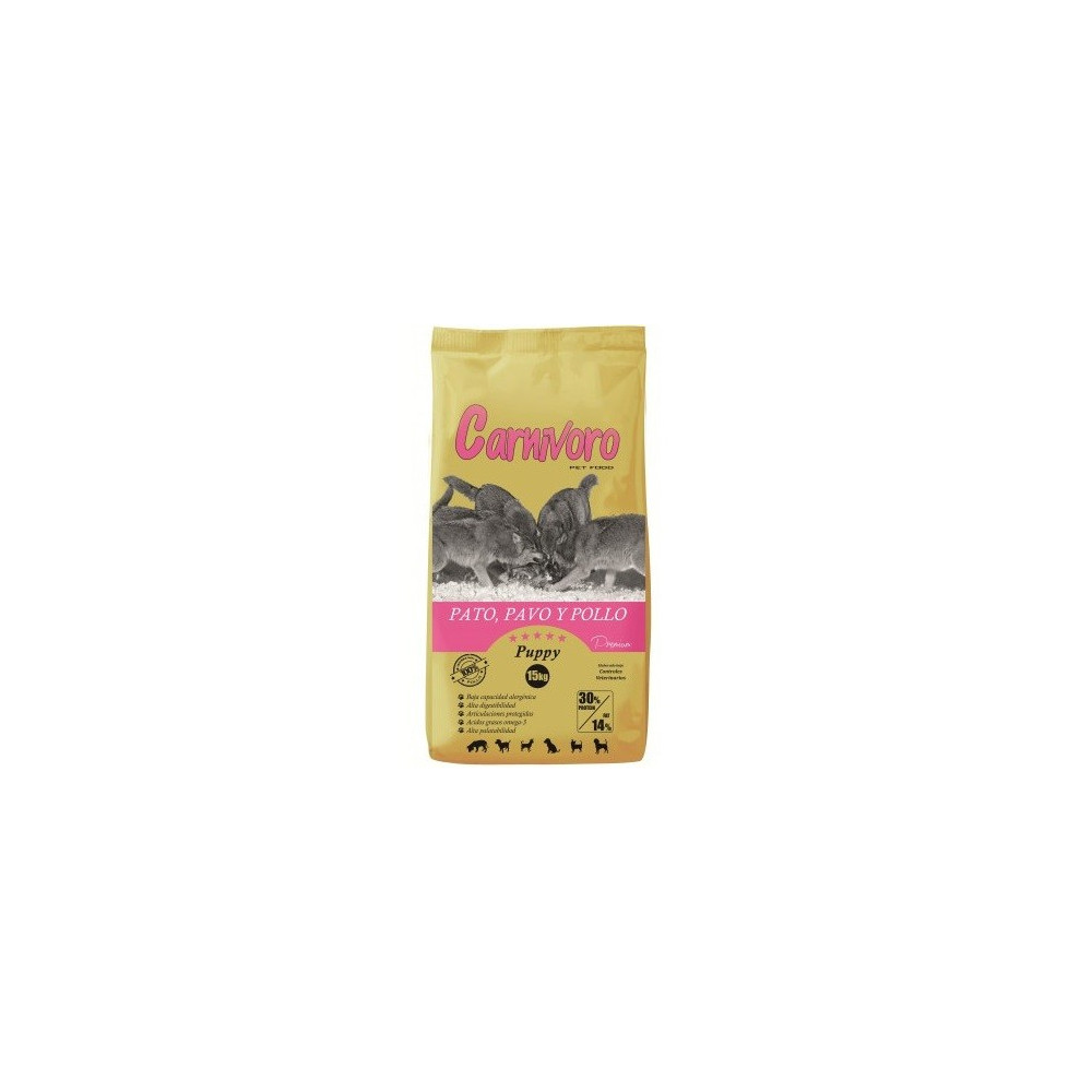 Carnívoro Puppy con Pato,Pavo y Pollo 15 kg