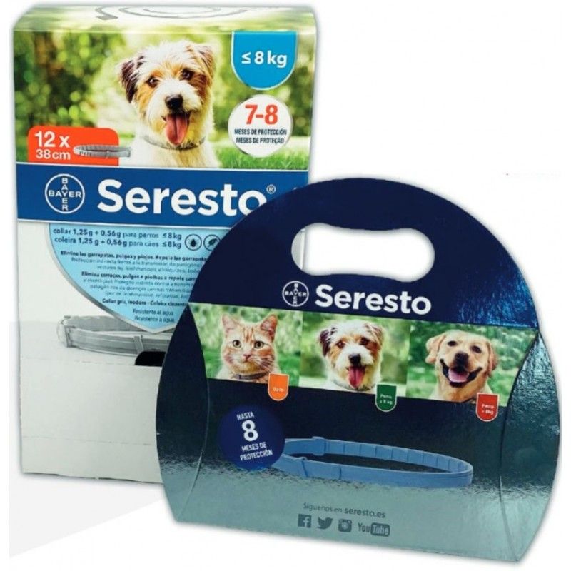 Seresto Collar antiparasitario para Perros 8Kg / 38cm Formato de