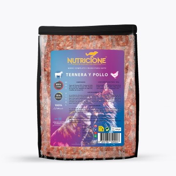 Dieta Barf Menu Gato Nutricione de Ternera y Pollo