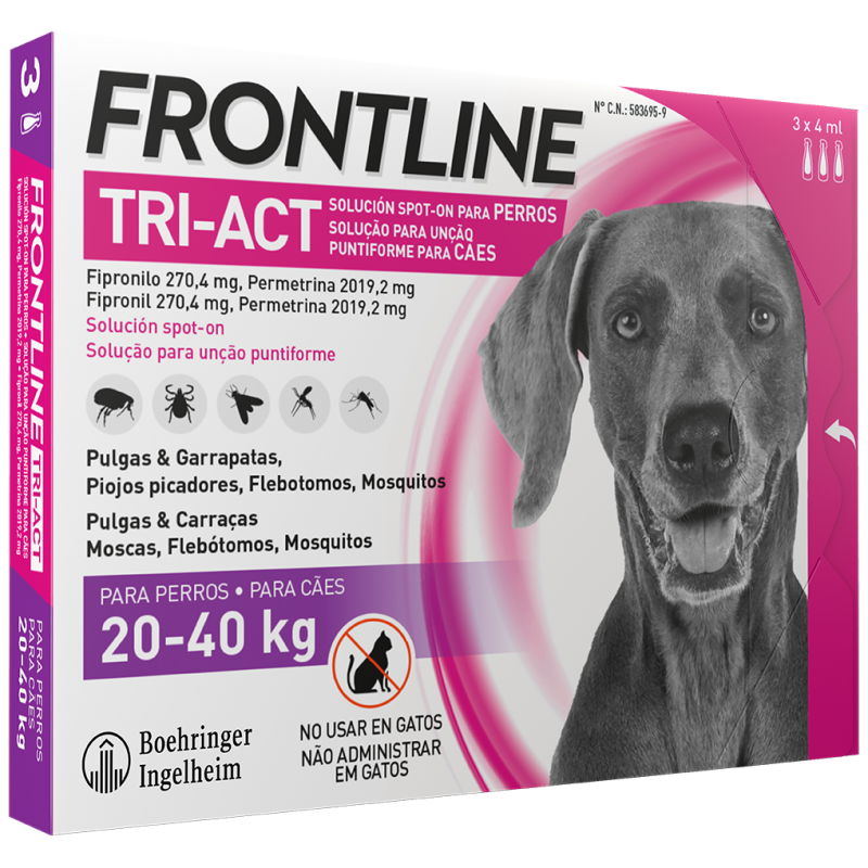 Frontline Tri-Act para Perros. 6 Pipetas