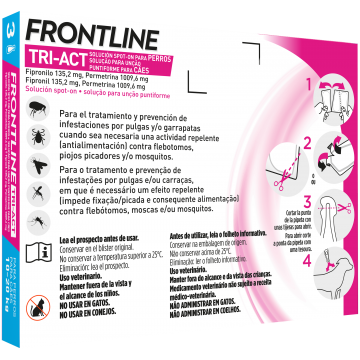 Frontline Tri-Act para Perros. 6 Pipetas