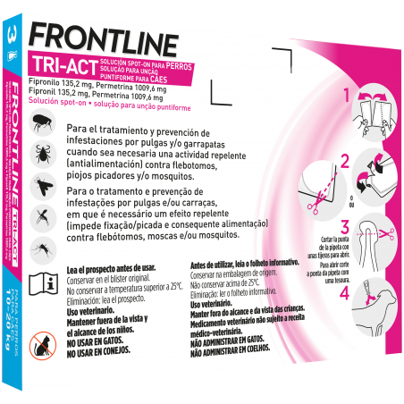 Frontline Tri-Act para Perros. 6 Pipetas