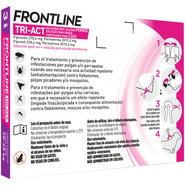 Frontline Tri-Act para Perros. 6 Pipetas