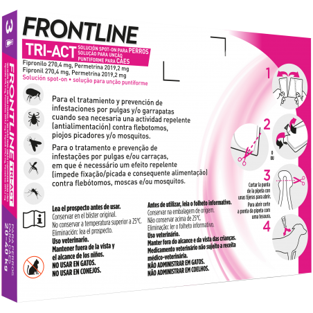 Frontline Tri-Act para Perros. 6 Pipetas