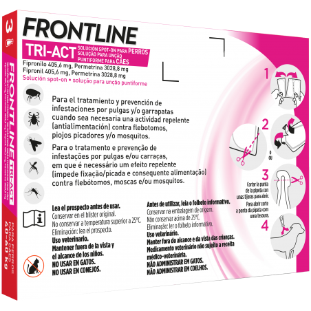 Frontline Tri-Act para Perros. 6 Pipetas