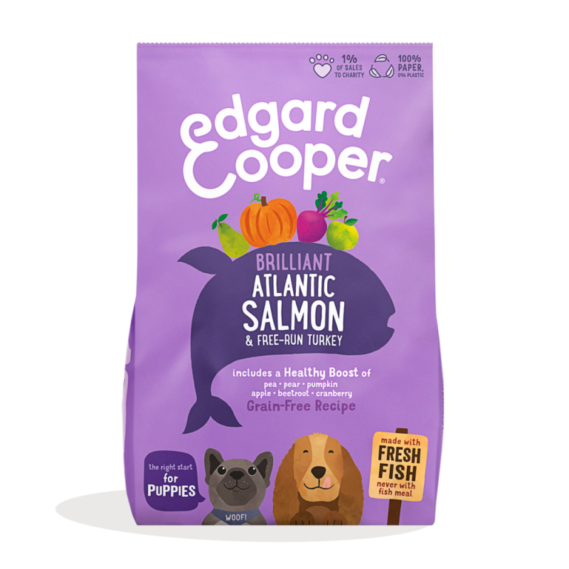 Edgard & Cooper Puppy Grain Free Salmón Fresco del Atlántico y Pavo de Corral
