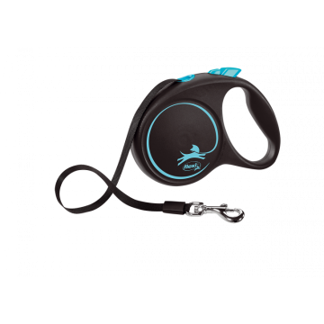 Flexi Correa Extensible Black Design Azul Cinta 5m