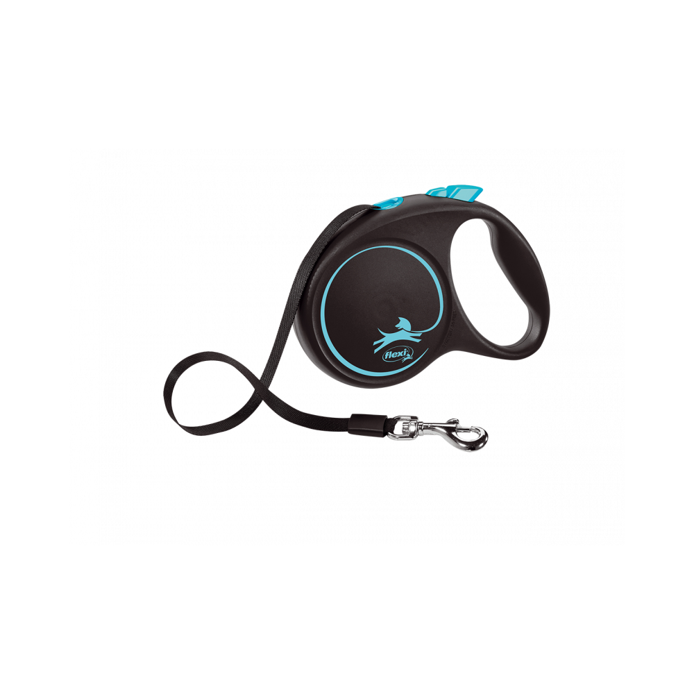 Flexi Correa Extensible Black Design Azul Cinta 5m