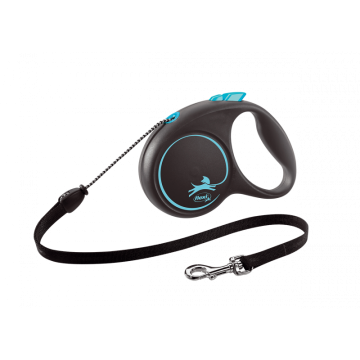 Flexi Correa Extensible de Cordón Black Design Azul