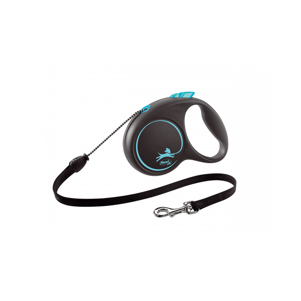 Flexi Correa Extensible de Cordón Black Design Azul