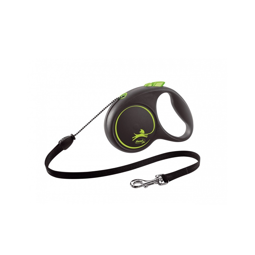 Flexi Correa Extensible de Cordón Black Design Verde