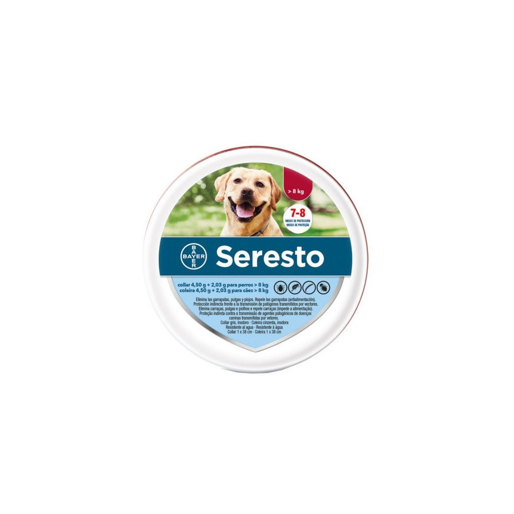 Seresto Collar Perros + 8 Kg / 70cm formato lata