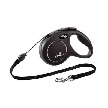 Flexi Correa Extensible de Cordón New Classic Negro