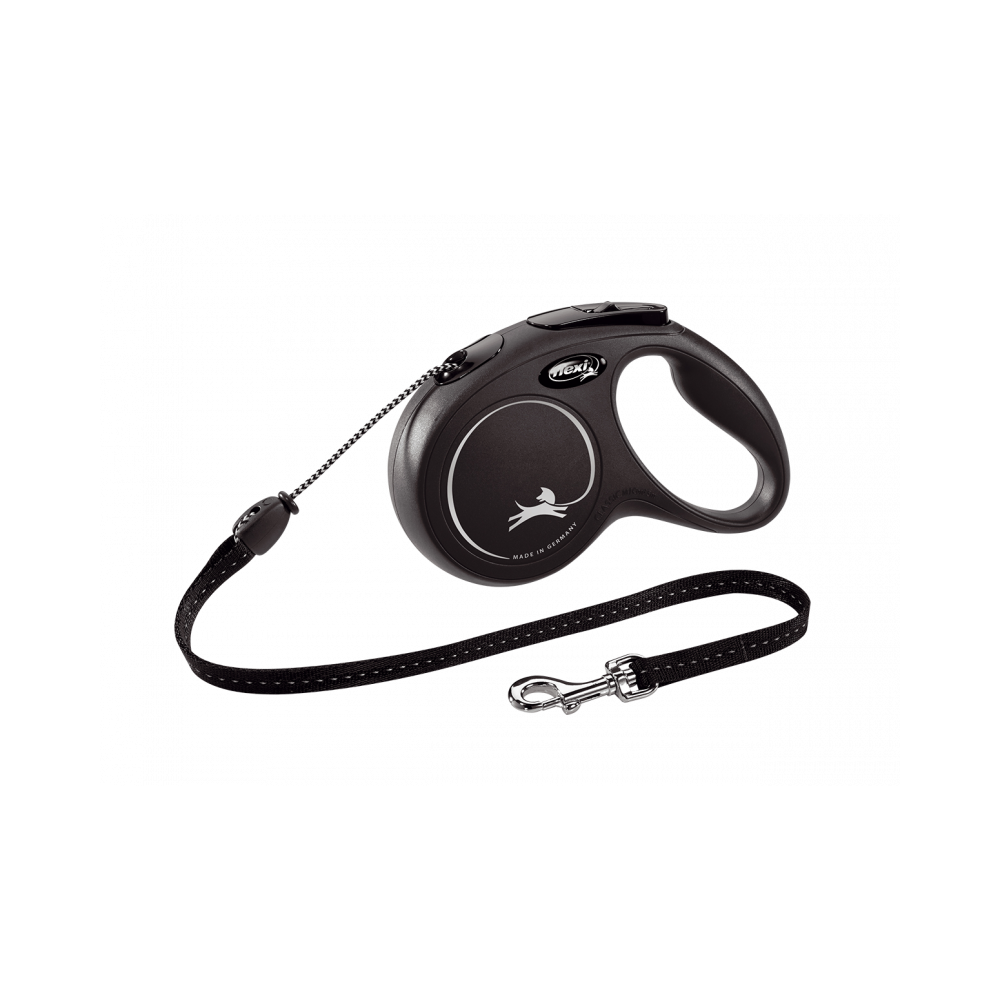 Flexi Correa Extensible de Cordón New Classic Negro