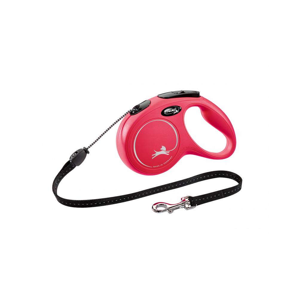 Flexi Correa Extensible de Cordón New Classic Rojo