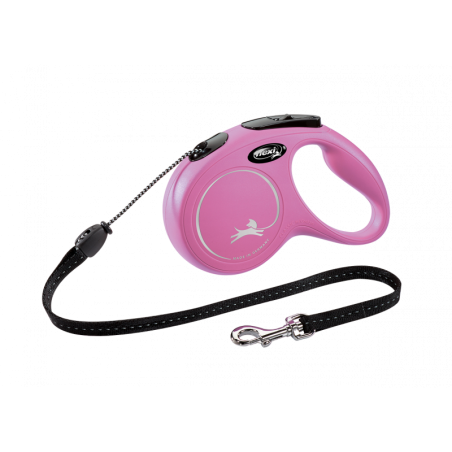 Flexi Correa Extensible de Cordón New Classic Rosa