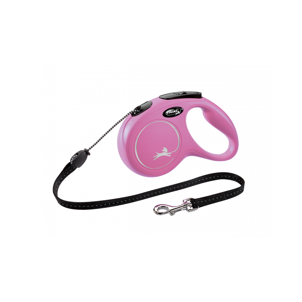 Flexi Correa Extensible de Cordón New Classic Rosa