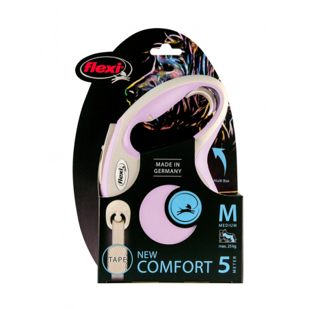 Flexi Correa Extensible de Cinta New Confort Rosa