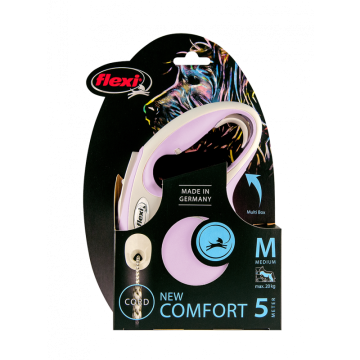 Flexi Correa Extensible de Cordón New Confort Rosa