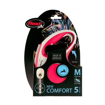 Flexi Correa Extensible de Cordón New Confort Rojo