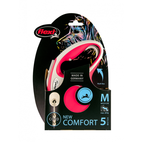 Flexi Correa Extensible de Cordón New Confort Rojo