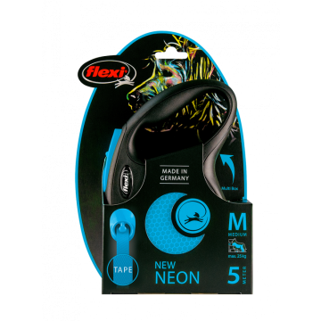 Flexi Correa Extensible Reflectnte de Cinta New Neón Azul