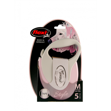 Flexi Correa Extensible Style Talla S con Cinta de 3 m