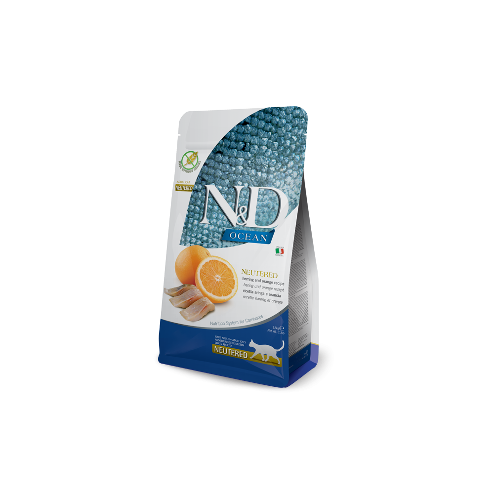 Farmina N&D Ocean Cat Adult Neutered Arenque y Naranja 5Kg