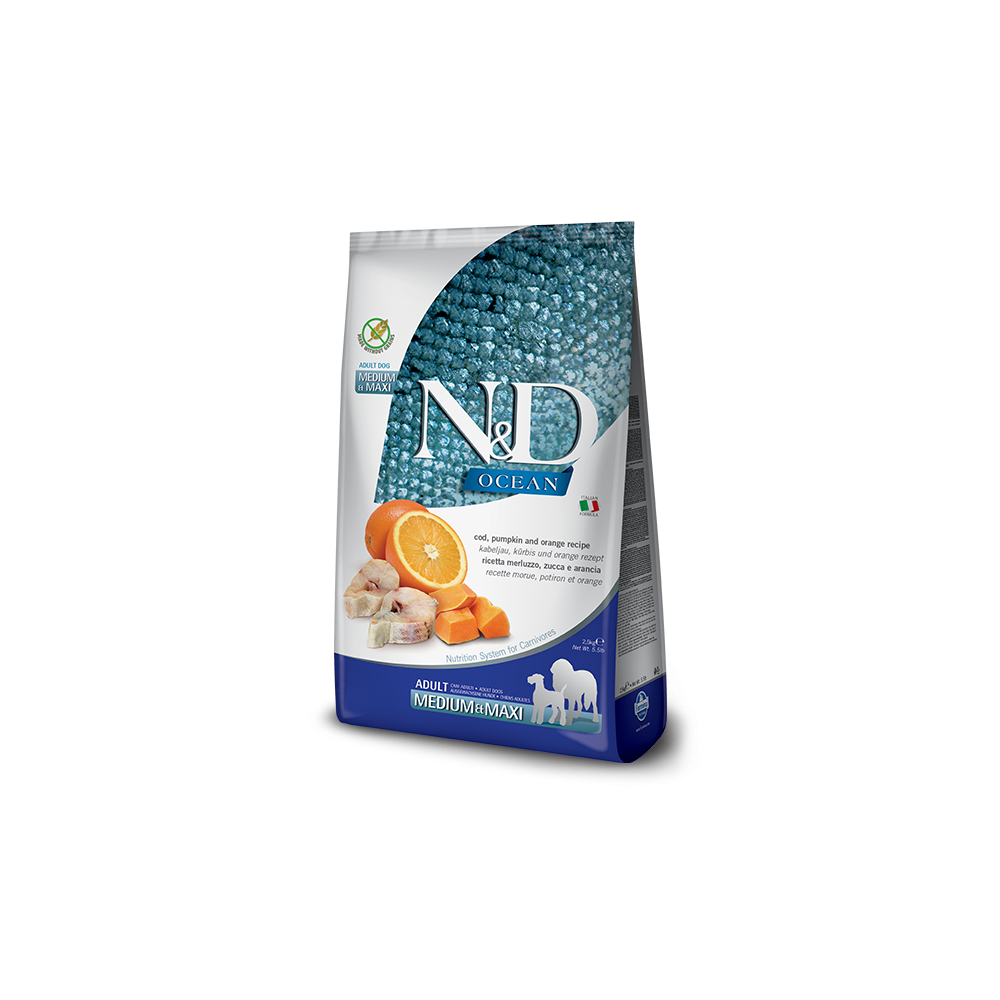 Farmina N&D Ocean Adult Medium/Maxi Bacalao y Calabaza 12Kg