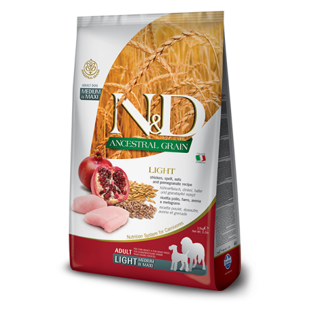 Farmina N&D Ancestral Adult Medium/Maxi Light Pollo 12Kg