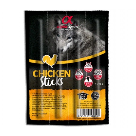 Alpha Spirit Ristra de Barritas para Perros 4 unid. sabor pollo