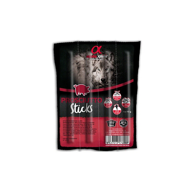 Ristra de barritas Alpha Spirit de Pavo para perros 4x10 gr