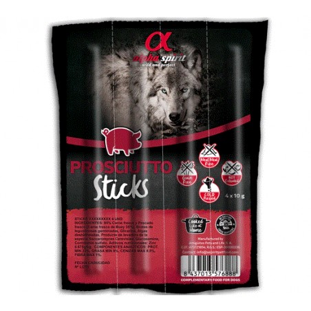 Alpha Spirit Ristra de Barritas para Perros 4 unid. sabor cerdo