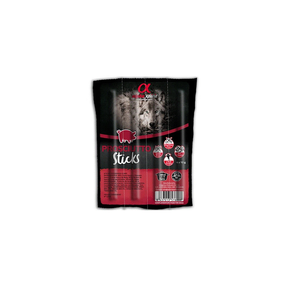 Alpha Spirit Ristra de Barritas para Perros 4 unid. sabor cerdo