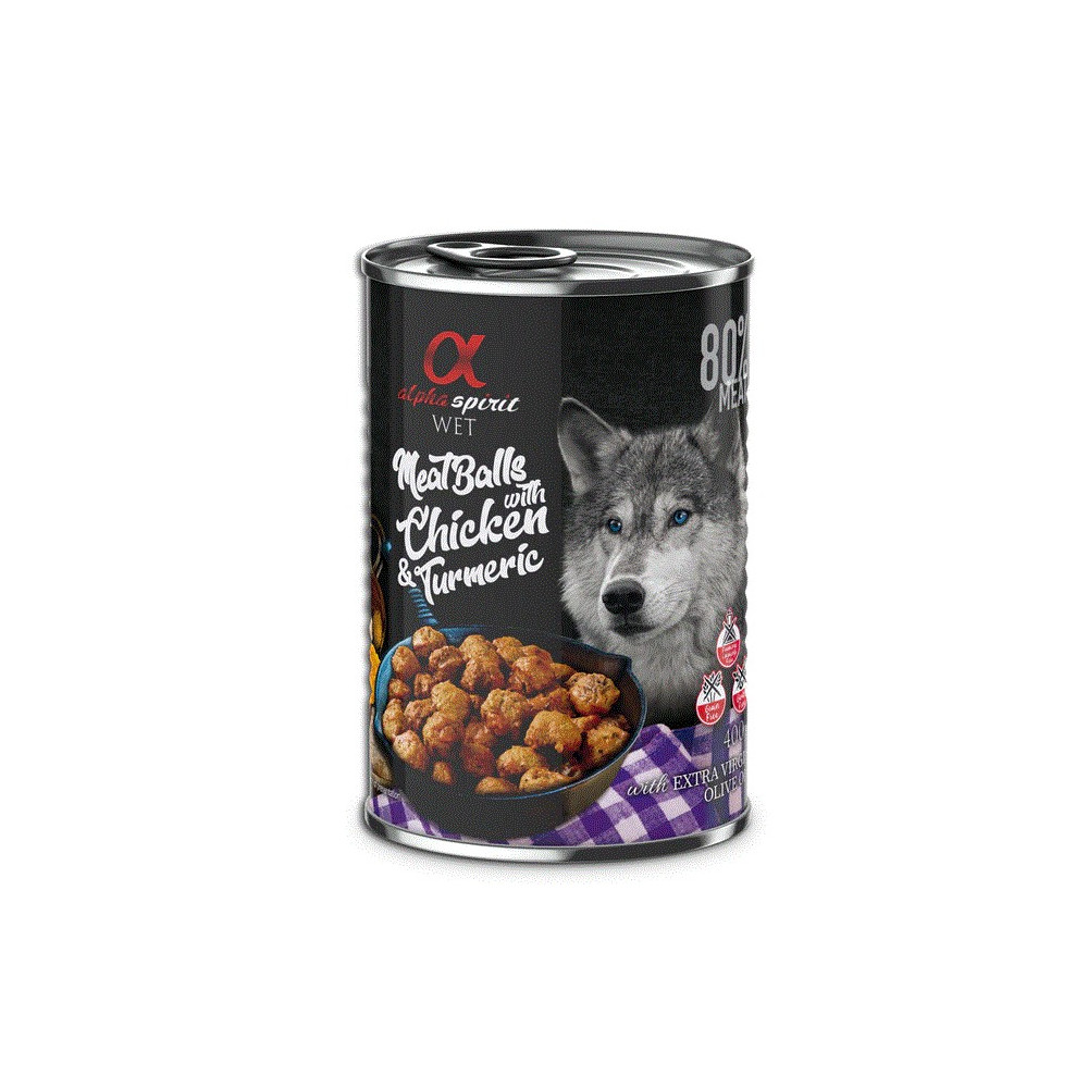 Alpha Spirit Lata Albóndigas de Pollo y Cúrcuma 400gr