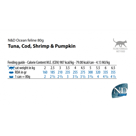 Farmina N&D Ocean Cat Adult Atún, Bacalao y Calabaza 70gr