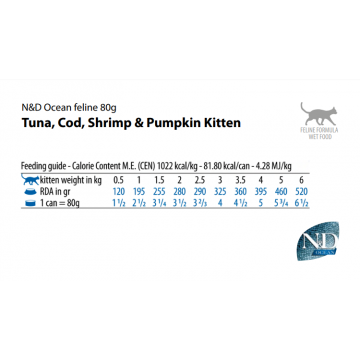 Farmina N&D Ocean Kitten Lata Atún, Bacalao, Gambas y Calabaza 70gr