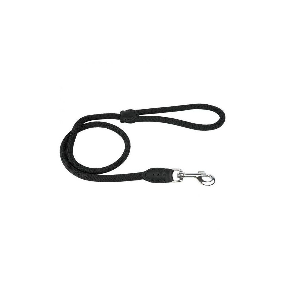 Correa redonda en nylon negro mosquetón 1x120cm