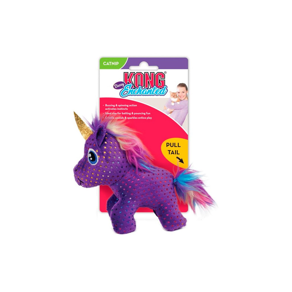 KONG Cat Juguete Enchanted Buzzy Unicorn