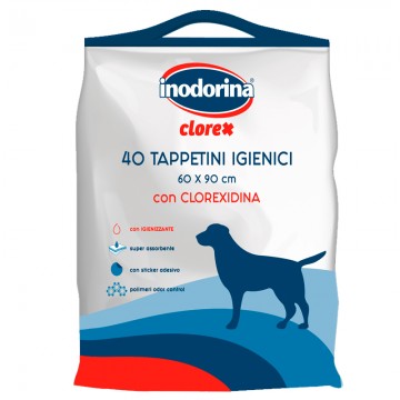 Inodorina Clorex. Empapadores Clorhexidina para Perros 60x90cm. 40 und.