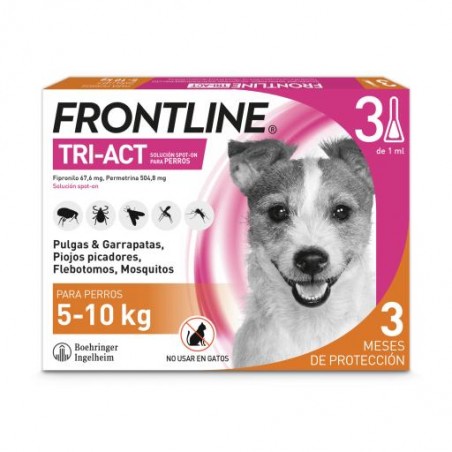 Frontline Tri-Act Solucion Spot-On para Perros caja con 3 pipetas  5-10kg