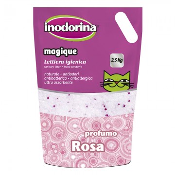 Inodorina Magique Gel Sílice Arena para Gatos Perfume Rosa. 5 Litros