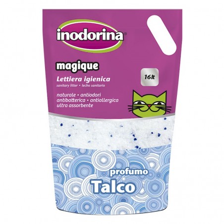 Inodorina Magique Gel Sílice Arena para Gatos Perfume Talco. 5 Litros