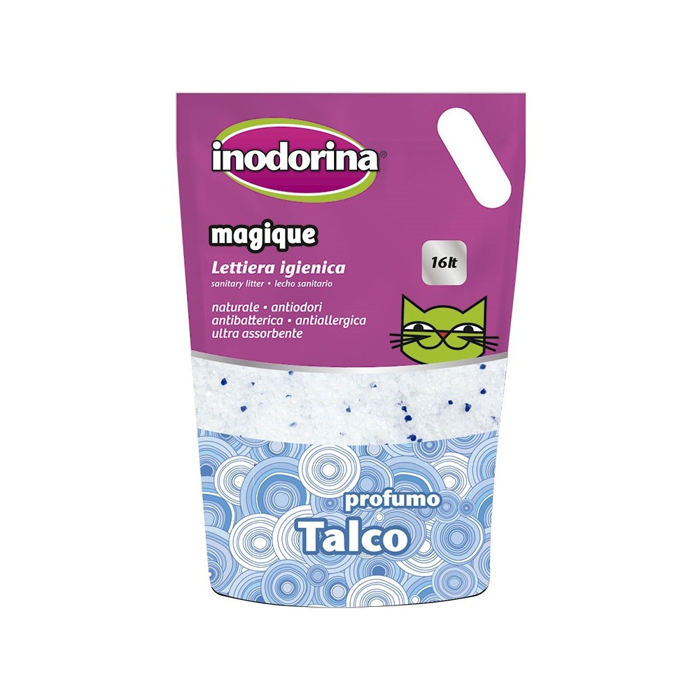 Inodorina Magique Gel Sílice Arena para Gatos Perfume Talco. 5 Litros