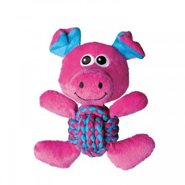 KONG  Cerdito de juguete para perros Weave Knots Pig Talla M