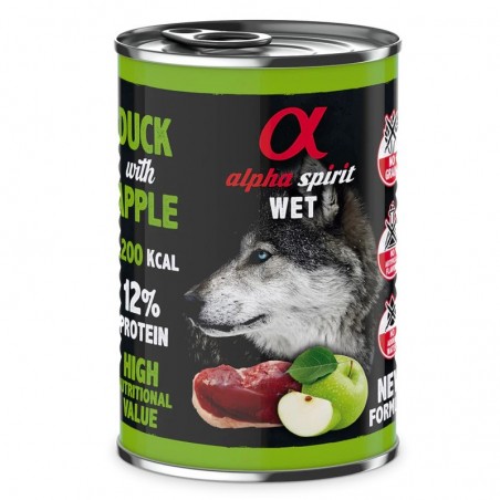 Alpha Spirit Húmedo Lata Pato con Manzana Verde 400 gr