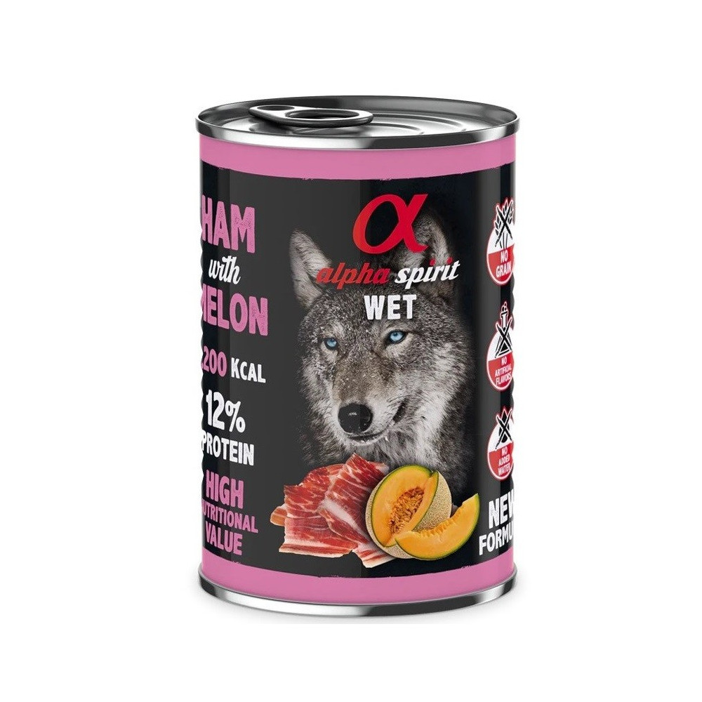 Alpha Spirit Húmedo Lata Jamón con Melón 400gr