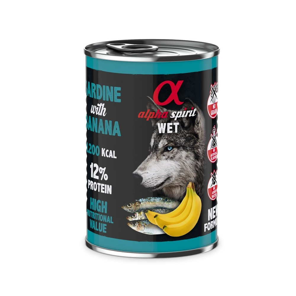 Alpha Spirit Húmedo Lata Sardina con Plátano 400gr