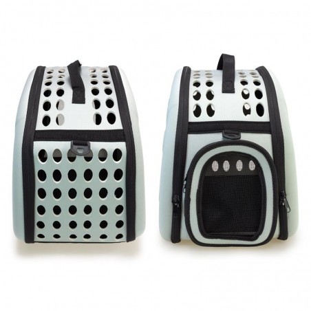 Arquivet Transportín Plegable Gris 42x27x32 cm (pequeñas mascotas)